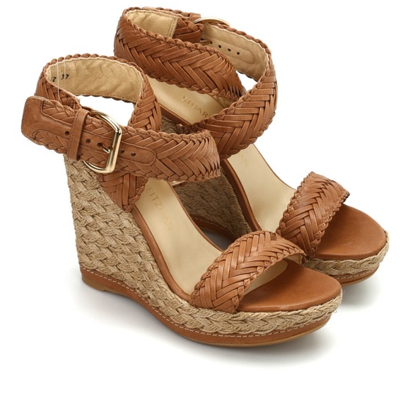 Stuart Weitzman Shoes - Stuart Weitzman Elixir Adobe Vecchio Nappa Wedges Brown Color Size 6